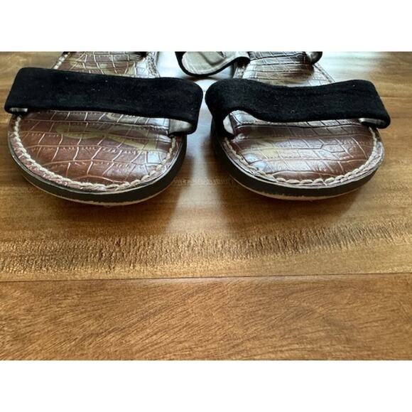 Sam Edelman Gala Black Suede Two-Strap Leather Slide Sandals- Size 8.5 - Picture 5 of 7